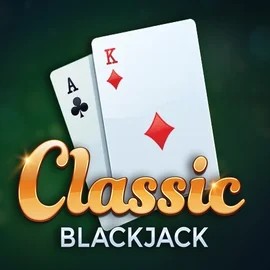 Classic Blackjack online game logo by Red Tiger Gaming on crownsplay.gr