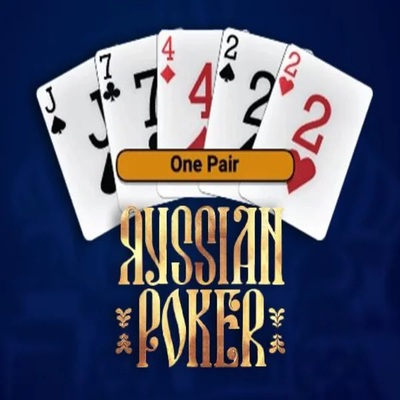 Russian Poker slot logo by OneTouch Games at CrownPlay Casino